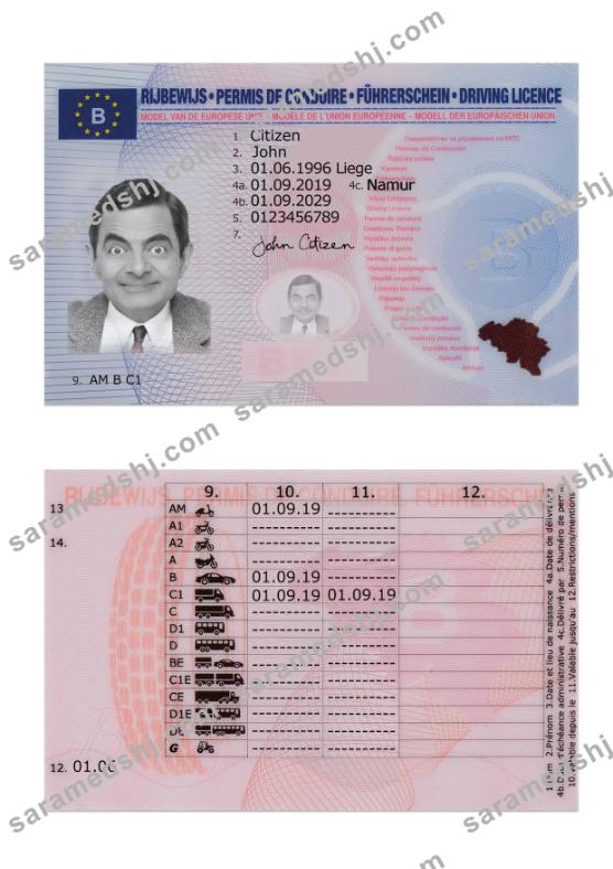 Belgium driving license 2019-present